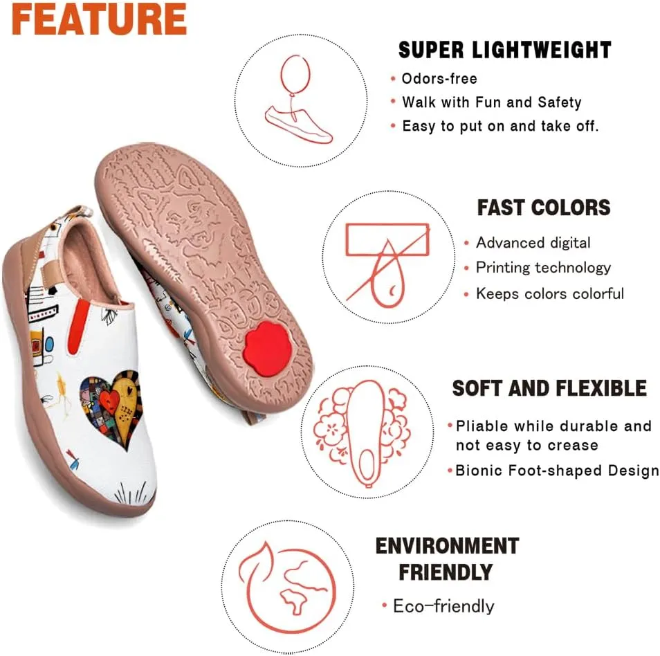 Women's Painted Travel Shoes Casual Slip On Comfortable Walking Loafers