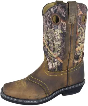 Women's Pawnee Western Boots, Brown Oil Distress/Camo, 7.5