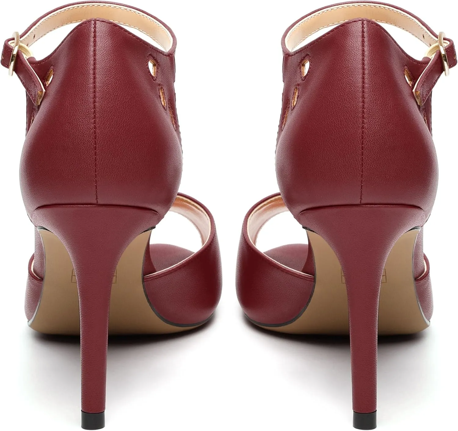 Women's Peep Toe High Heels Ankle Straps Buckles Evening Party Prom Sandals 3.3Inch