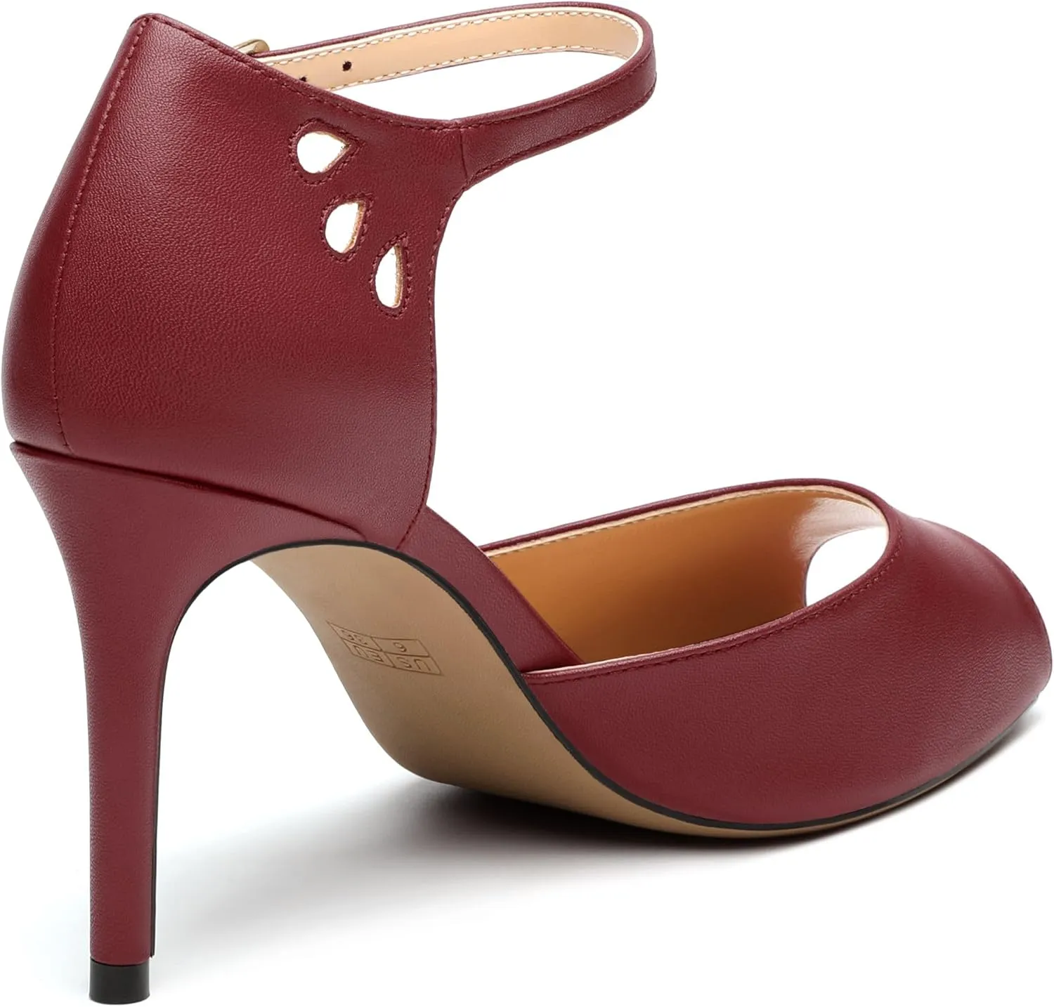 Women's Peep Toe High Heels Ankle Straps Buckles Evening Party Prom Sandals 3.3Inch