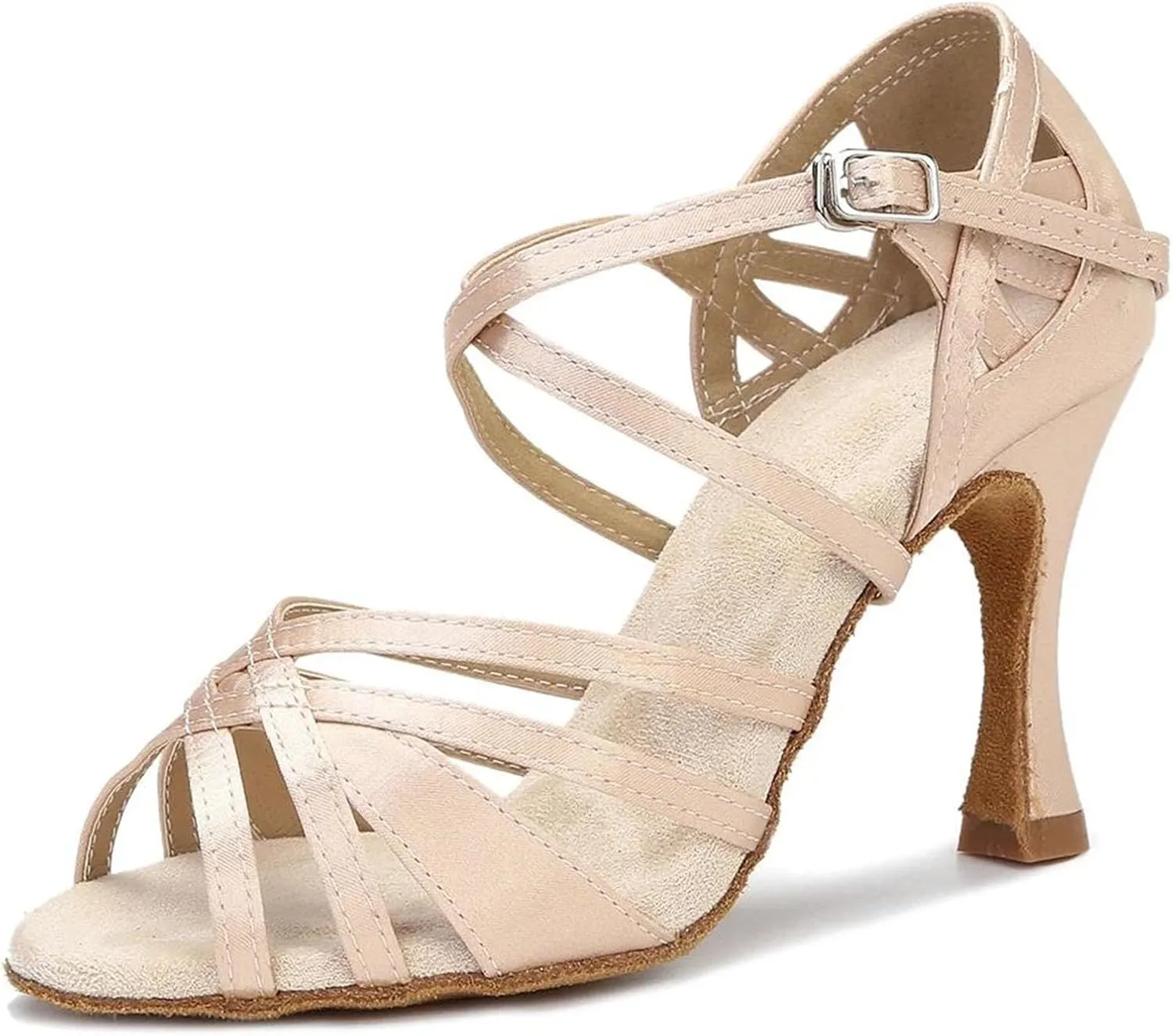 Women's Silk Satin Rehearsal Sneakers - Reinforced Heels for Studio Practice Sessions (8CM/3.15")