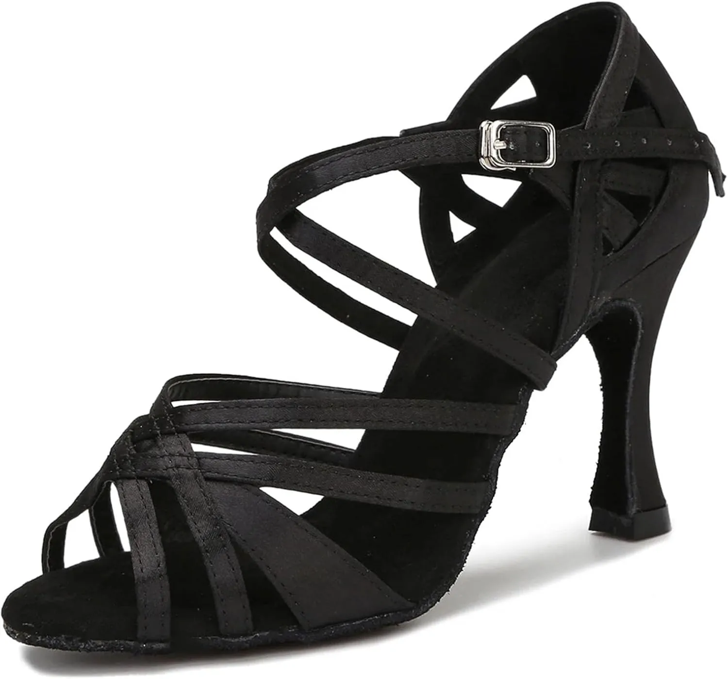 Women's Silk Satin Rehearsal Sneakers - Reinforced Heels for Studio Practice Sessions (8CM/3.15")