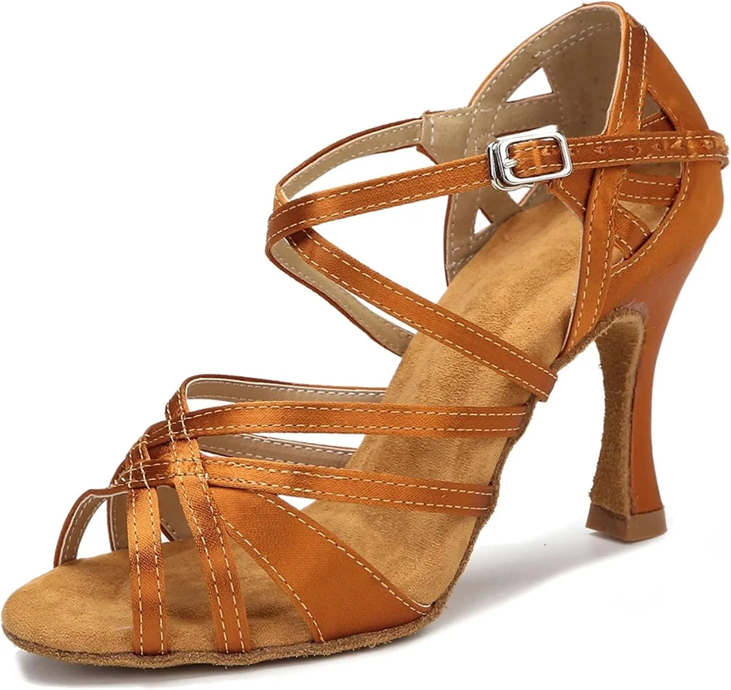 Women's Silk Satin Rehearsal Sneakers - Reinforced Heels for Studio Practice Sessions (8CM/3.15")
