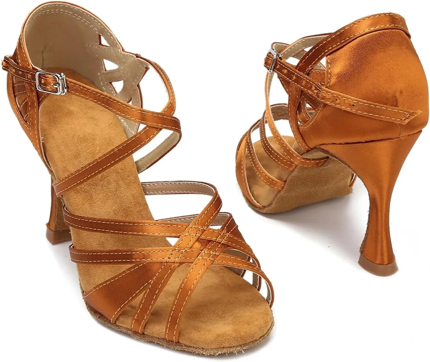 Women's Silk Satin Rehearsal Sneakers - Reinforced Heels for Studio Practice Sessions (8CM/3.15")