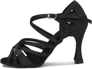 Women's Silk Satin Rehearsal Sneakers - Reinforced Heels for Studio Practice Sessions (8CM/3.15")