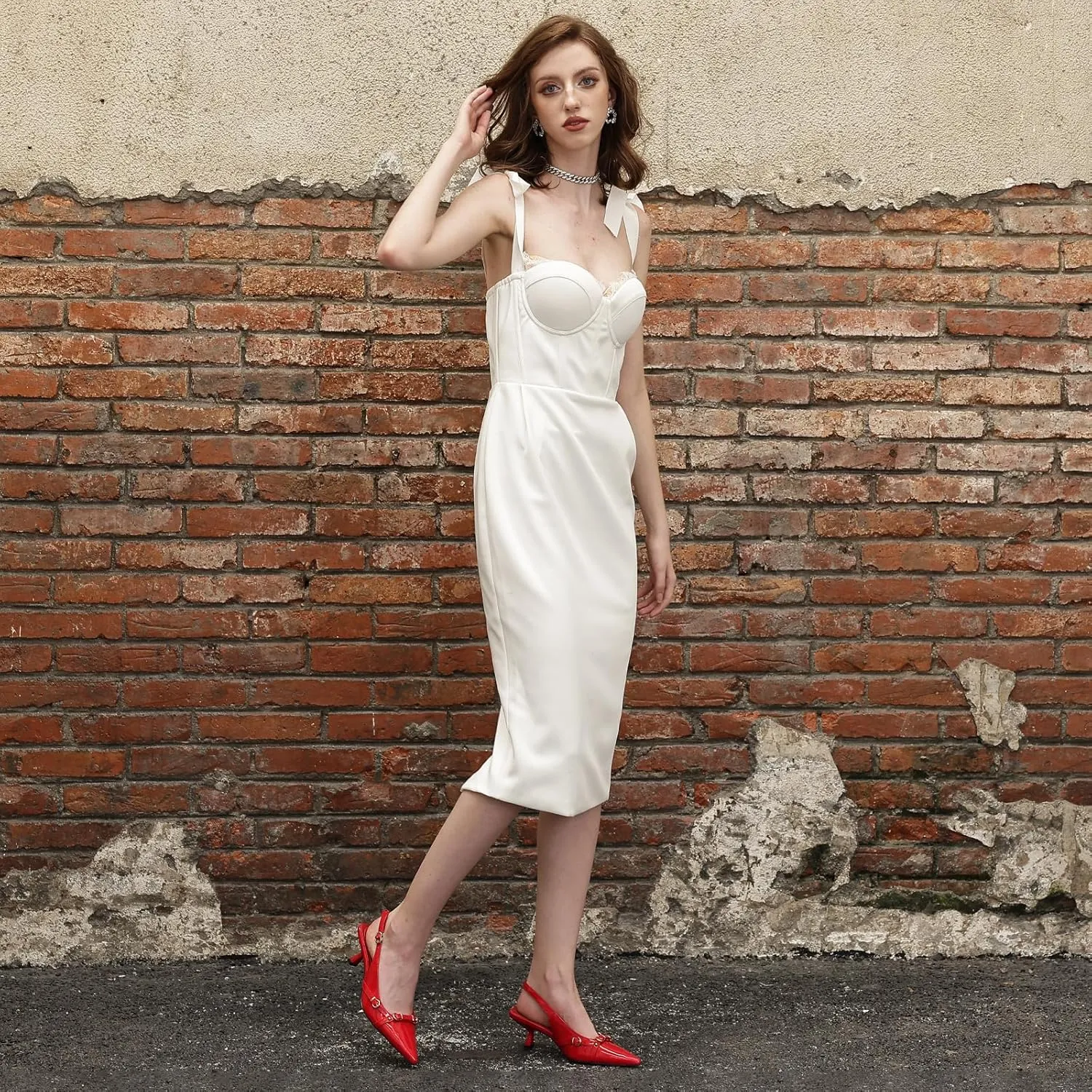 Women's Slingback Kitten Heels Pointed Toe Low Heel Pumps Comfortable Dress Office Shoes