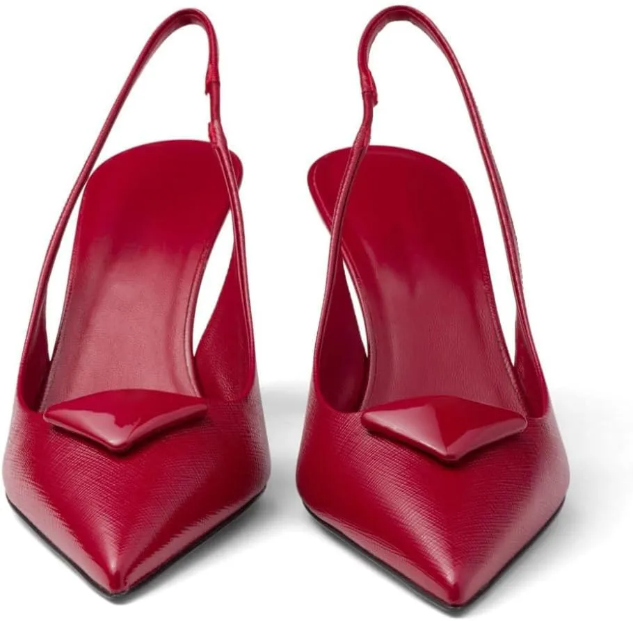 Women's Slingback Sandals Slip On Stiletto Pumps Glitter High Heels Sexy Pointy Closed Toe Sandals for Party Prom Dress Shoes