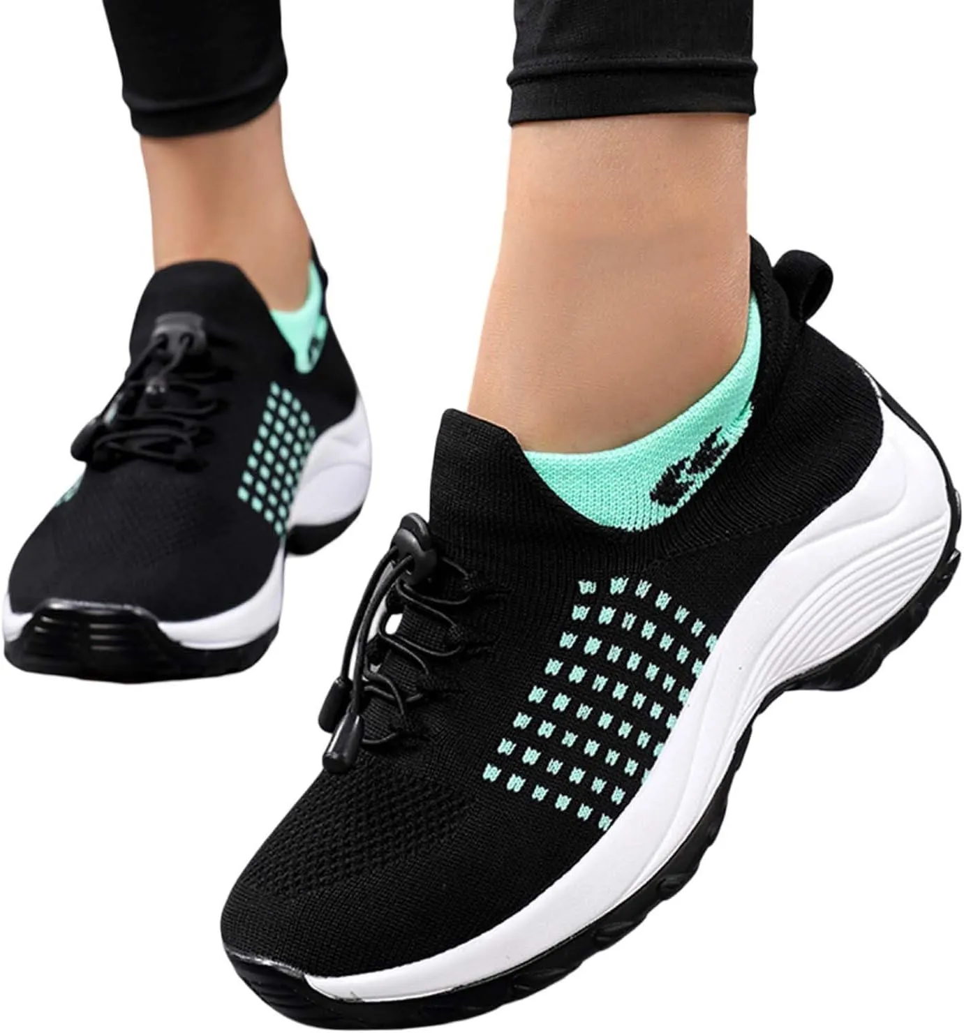 Women's Slip-On Sneakers Breathable Mesh Walking Shoes Comfortable Casual Athletic Sock Sneakers for Women Air