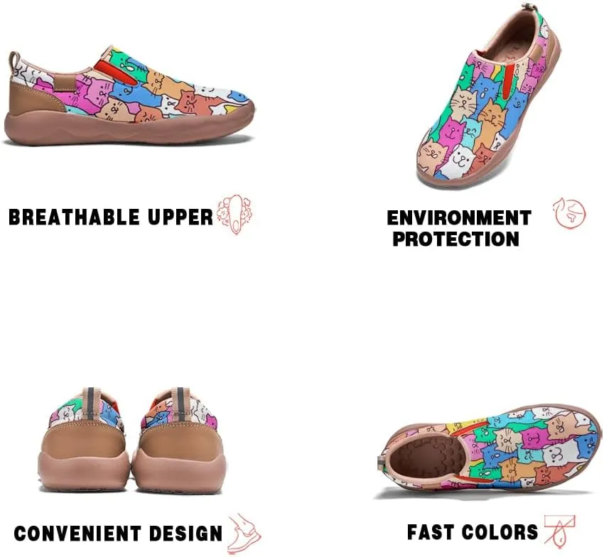 Women's Slip On Sneakers Casual Loafers Art Painted Comfort Soft Walking Shoes