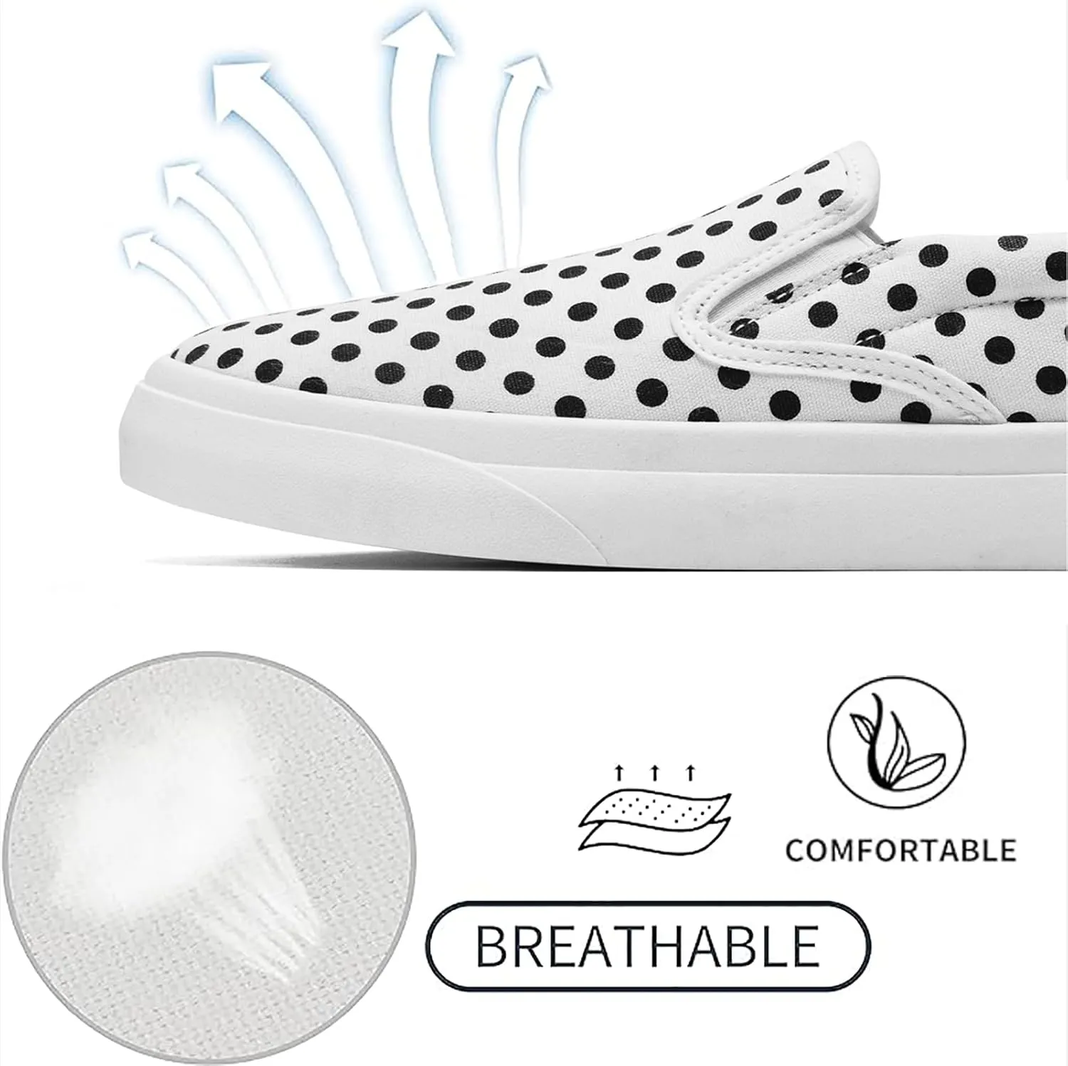 Women's Slip on Sneakers Womens Loafers Classic Canvas Leisure Vintage Flat Fashion Comfortable Elastic Sneakers
