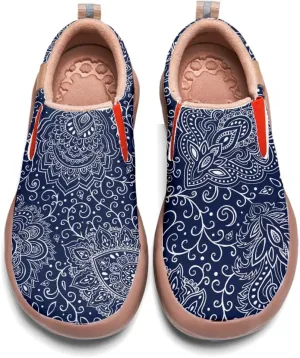 Womens Slip On Travel Shoes - Loafers Mandala Painted Sneakers Lightweight Comfortable Casual Walking Shoes