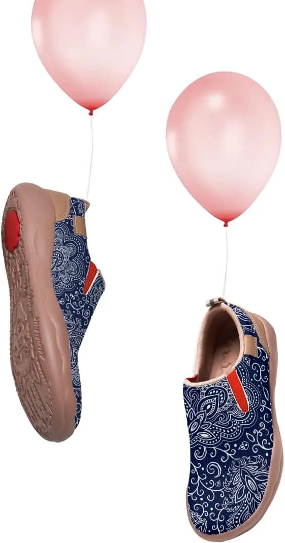 Womens Slip On Travel Shoes - Loafers Mandala Painted Sneakers Lightweight Comfortable Casual Walking Shoes