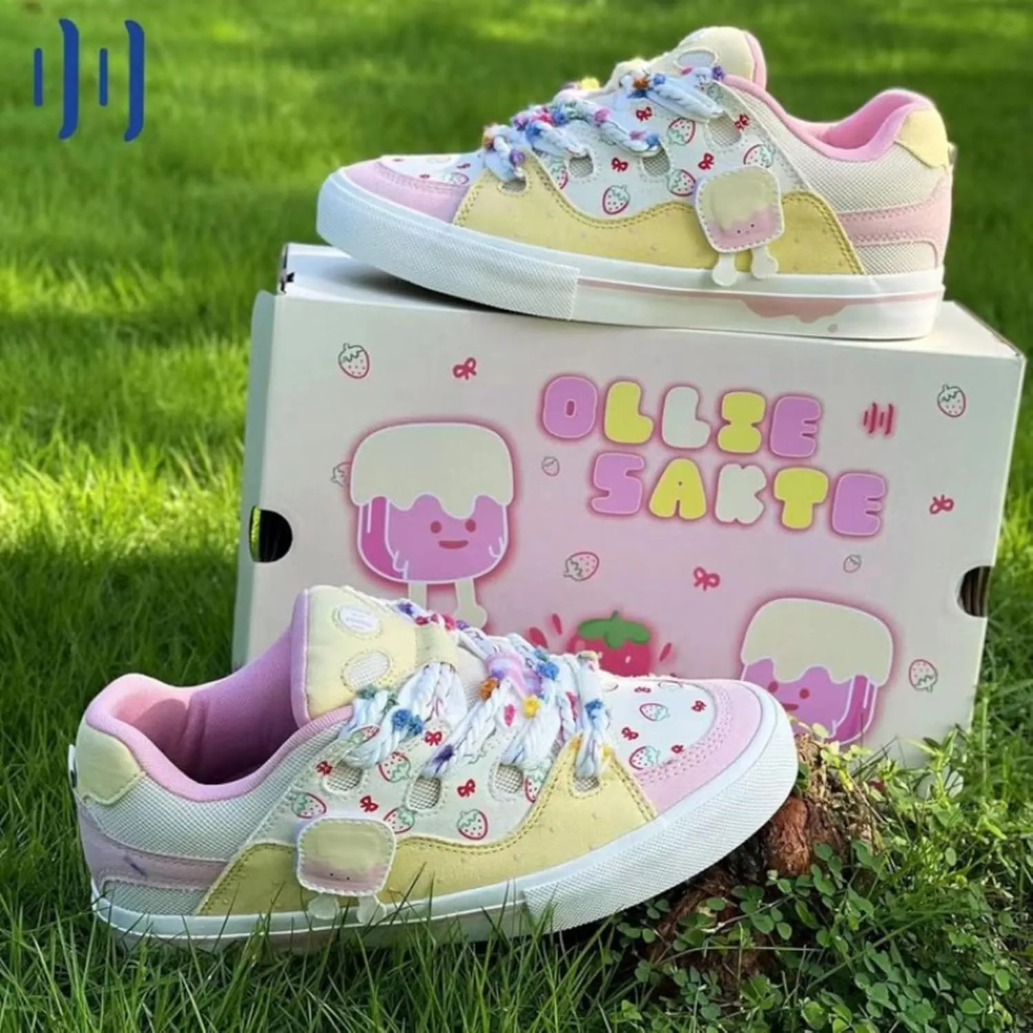 Women's Sneakers Ice Cream Color - Cute Pastel Casual Shoes with Comfortable Cushion for Teens Girls Everyday Outfits
