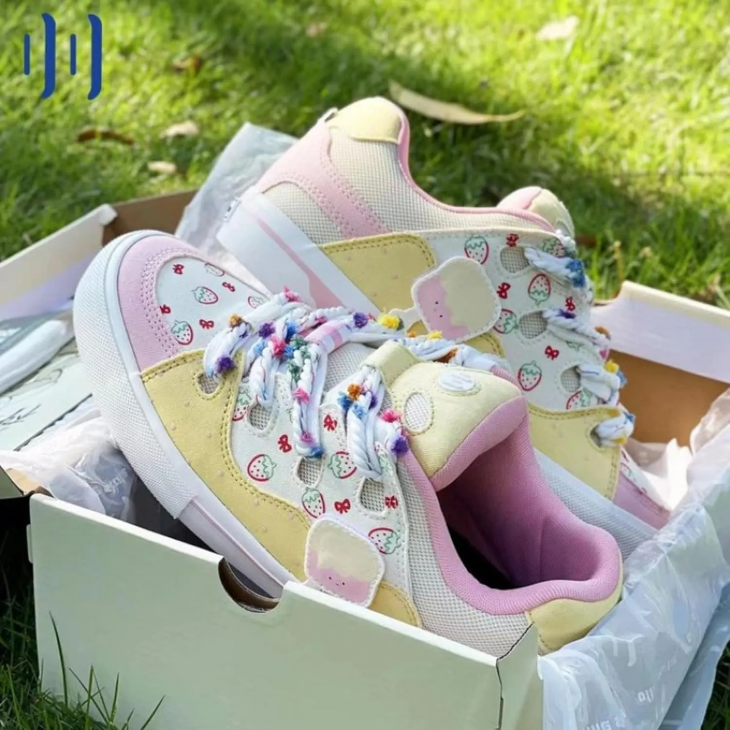 Women's Sneakers Ice Cream Color - Cute Pastel Casual Shoes with Comfortable Cushion for Teens Girls Everyday Outfits