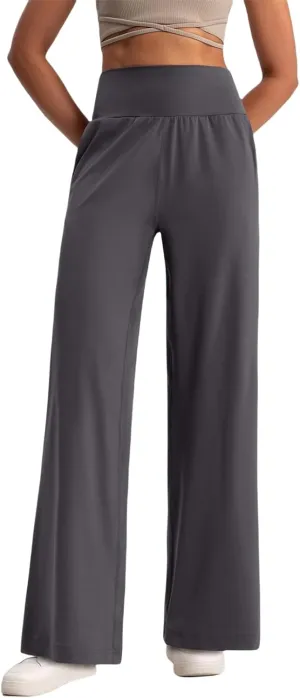 Womens Straight Leg Sweatpants, High Waist Yoga Pants, Women's Quick-Drying Casual Loose Wide Leg Yoga Sweatpants with Pocket