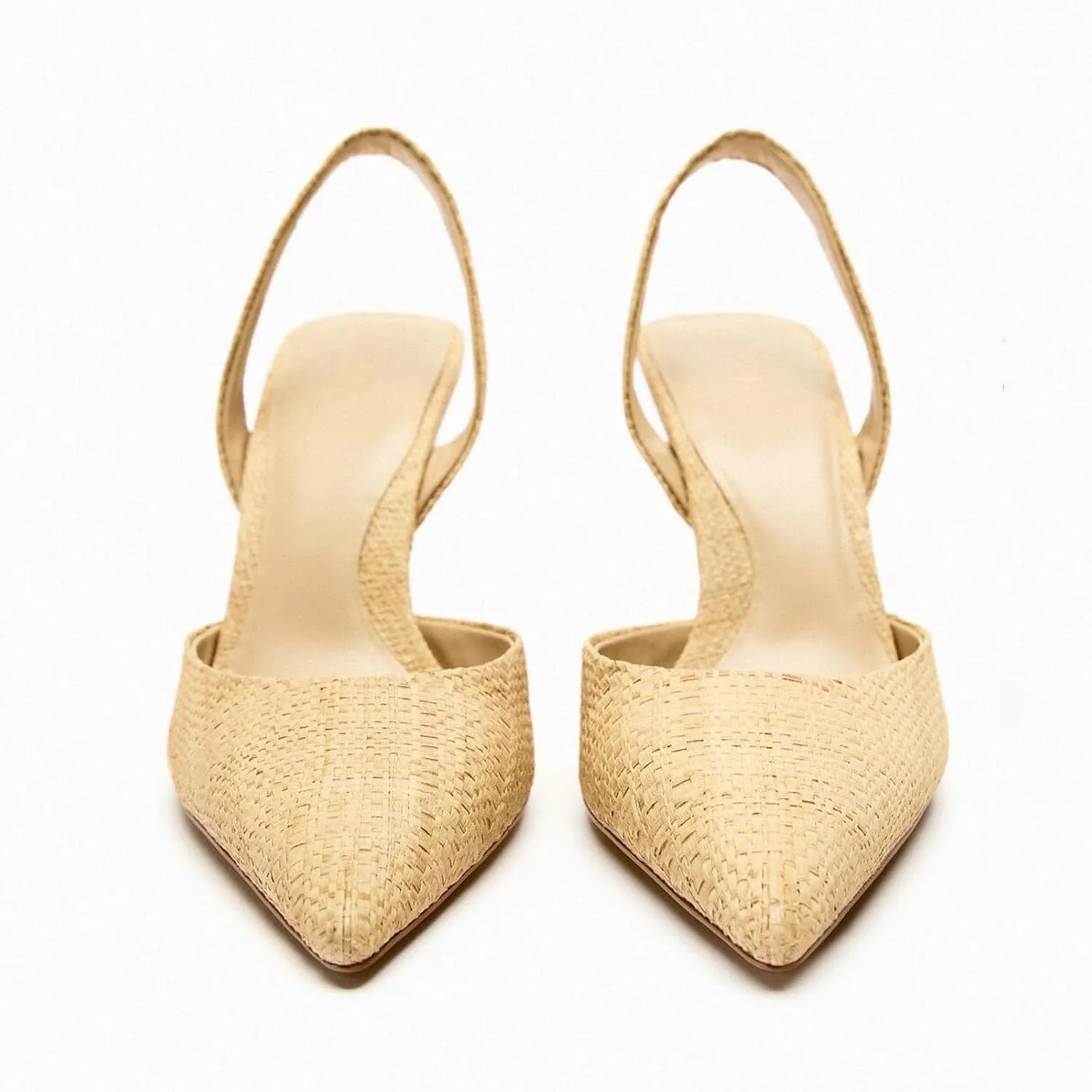 Women's Summer Shallow Mouth Pointed High Heels Metal Stiletto Closed Toe One-Strap Slingback French Sandals