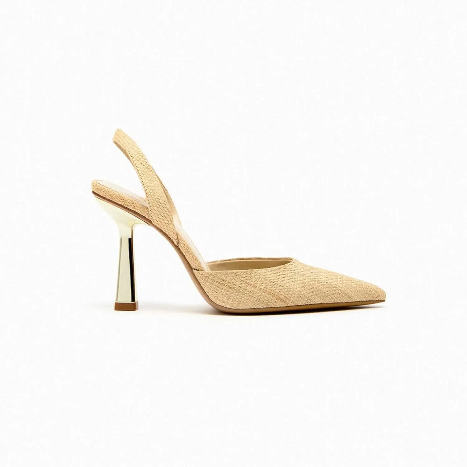Women's Summer Shallow Mouth Pointed High Heels Metal Stiletto Closed Toe One-Strap Slingback French Sandals
