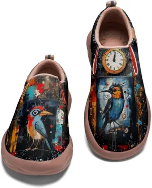Women's Travel Shoes Painted Leather Slip On Sneakers Fashion Casual Loafers | Graffiti & Animal