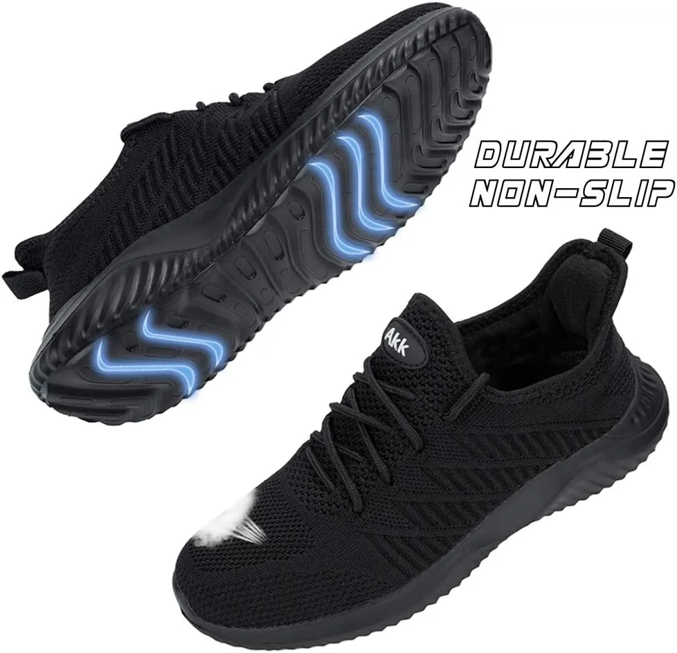 Womens Walking Tennis Shoes - Slip On Memory Foam Lightweight Casual Sneakers for Gym Travel Work