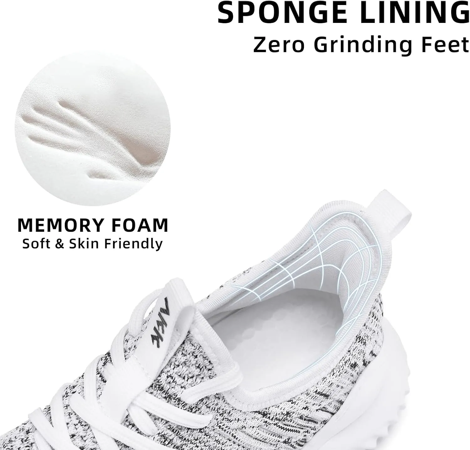 Womens Walking Tennis Shoes - Slip On Memory Foam Lightweight Casual Sneakers for Gym Travel Work
