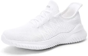 Womens Walking Tennis Shoes - Slip On Memory Foam Lightweight Casual Sneakers for Gym Travel Work