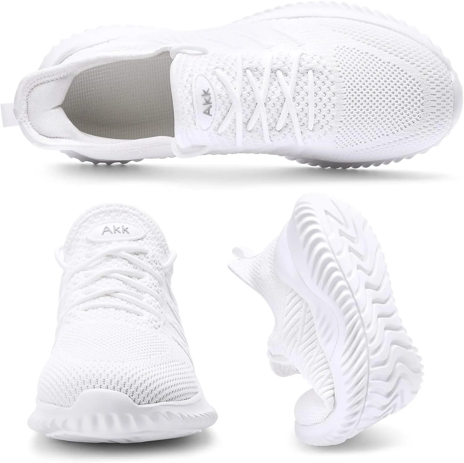 Womens Walking Tennis Shoes - Slip On Memory Foam Lightweight Casual Sneakers for Gym Travel Work