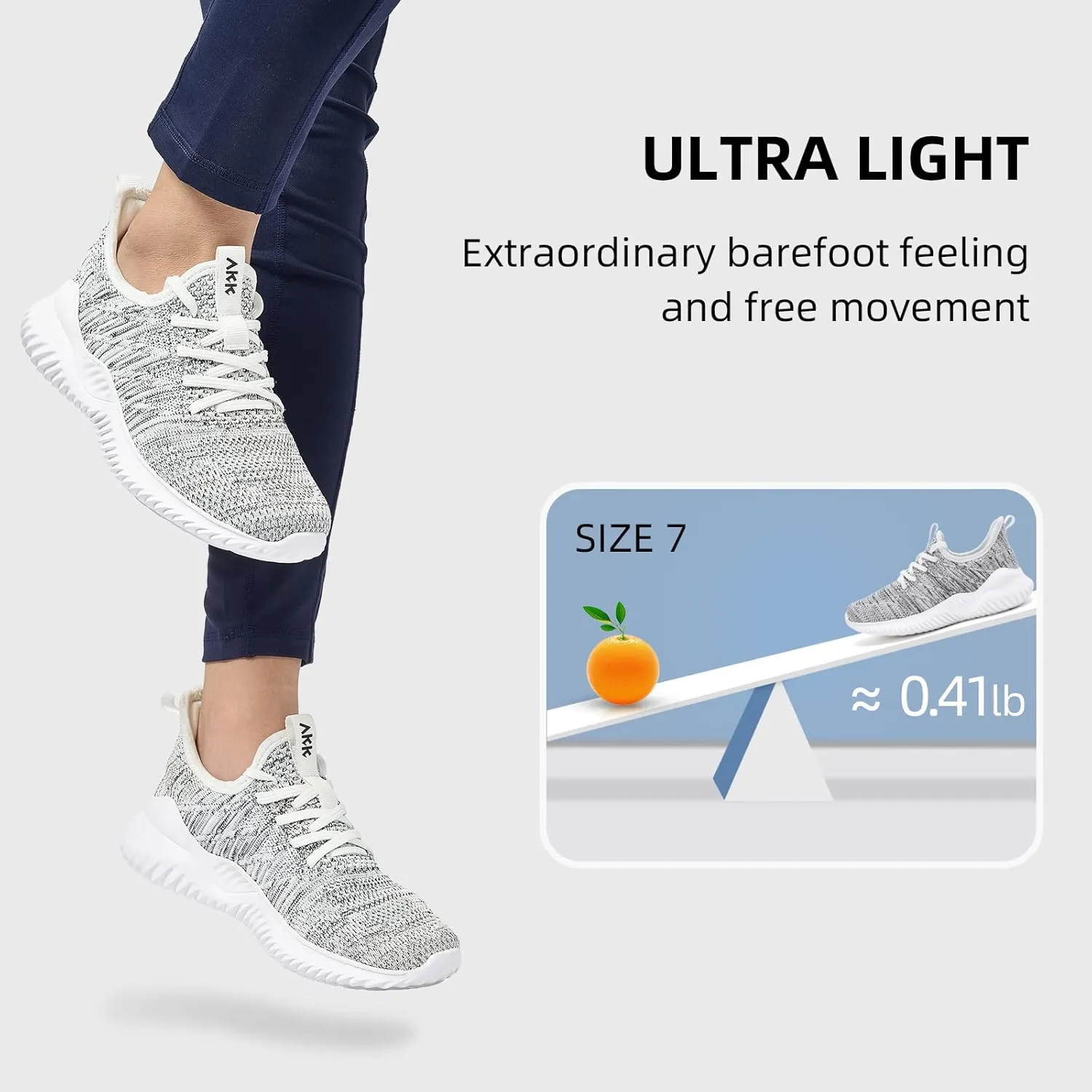 Womens Walking Tennis Shoes - Slip On Memory Foam Lightweight Casual Sneakers for Gym Travel Work
