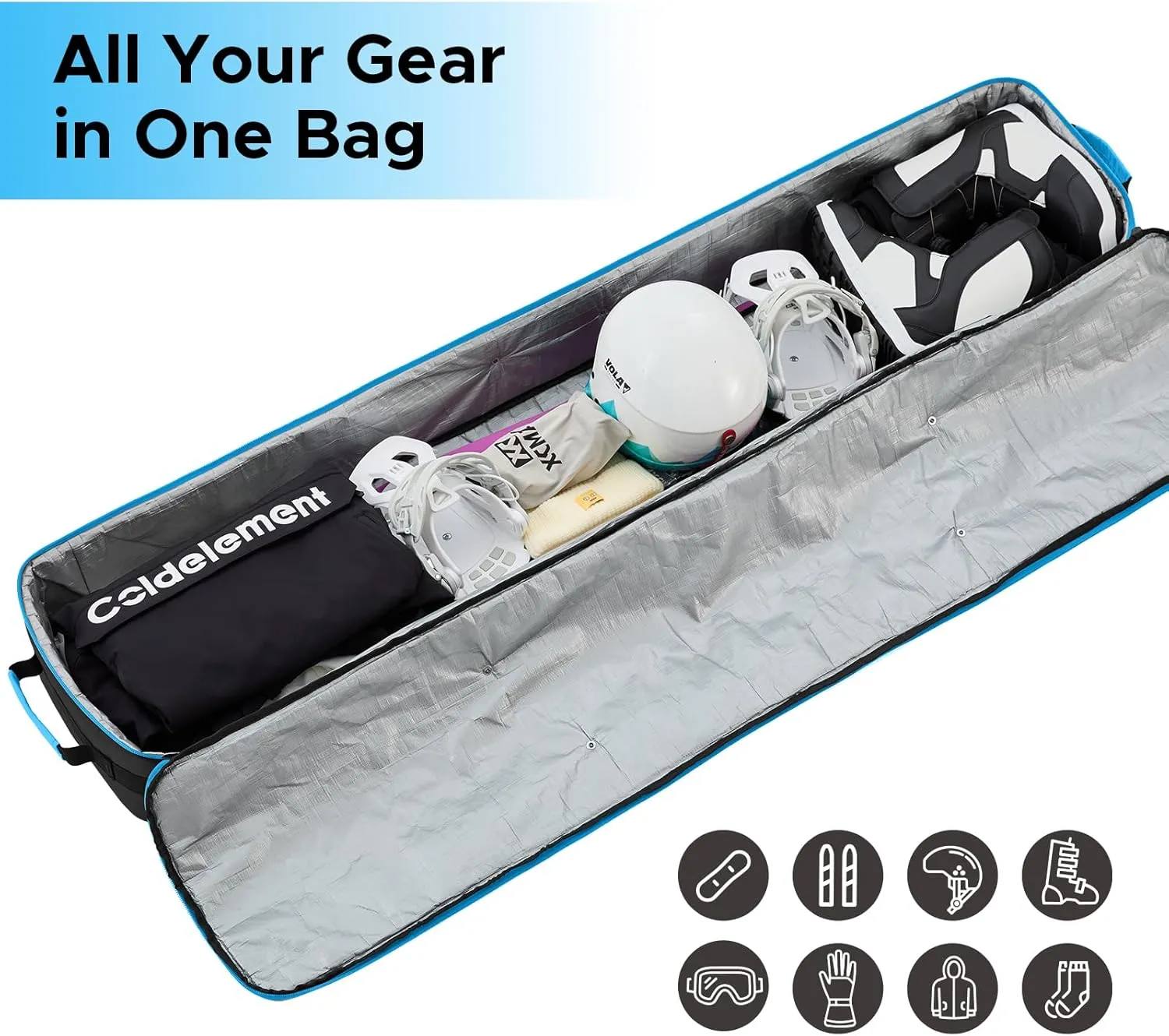 XCMAN Snowboard Bag For Air Travel - Fully Padded Ski Bag Waterproof Snowboarding Bag for Travel Snowboard Boots