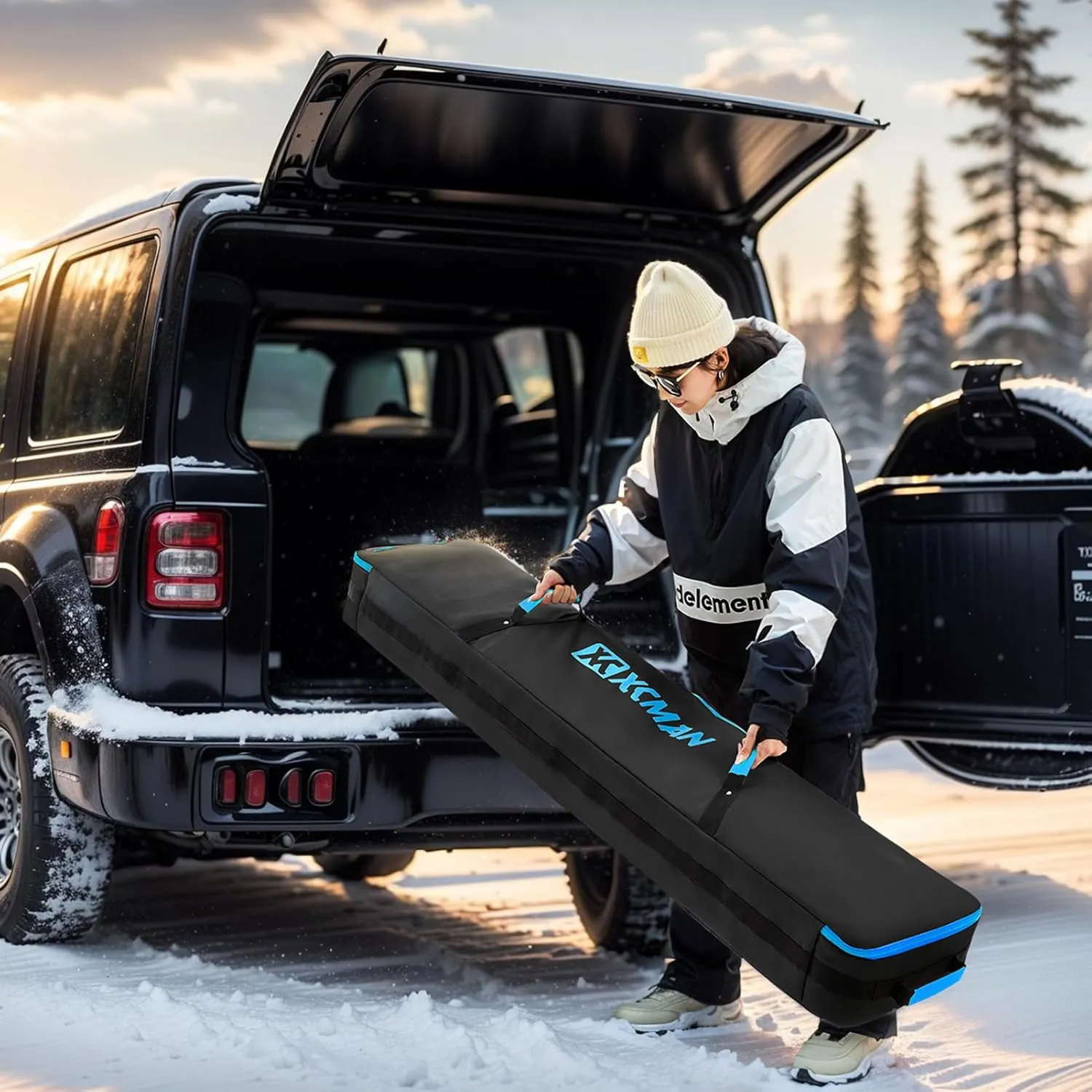 XCMAN Snowboard Bag For Air Travel - Fully Padded Ski Bag Waterproof Snowboarding Bag for Travel Snowboard Boots