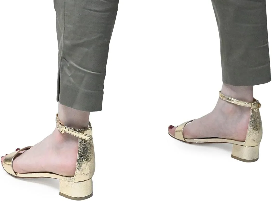 XYD Women Open Toe Low Heel Chunky Block Sandals Buckled Ankle Strap Pumps Shoes for Wedding Dress Evening