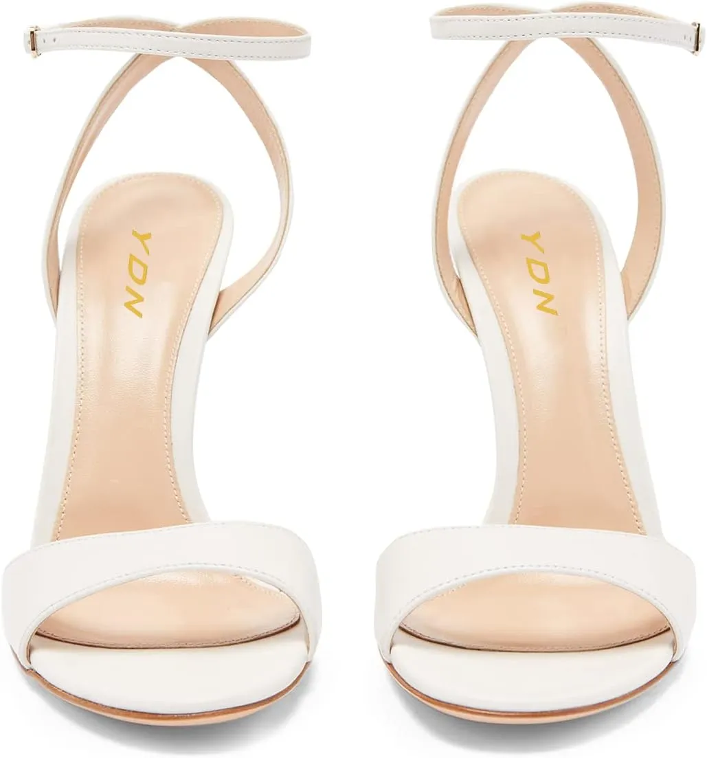 YDN Women Elegant Open Toe Ankle Strap Sandals Adjustable Buckle Special Kitten High Heel Dress Party Prom Ladies Shoes Size 4-15 US