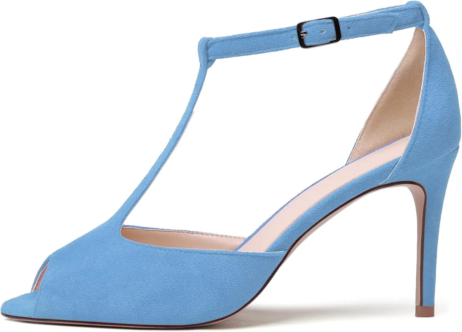Zamikoo Women's Peep Toe Sandals Ankle Strap Stiletto Pumps Dress Shoes