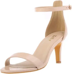 ZriEy Women's Heeled Sandals 4 Inches Open Toe Stiletto High Heels Ankle Strap Fashion Bridal Party Wedding Pump Shoes