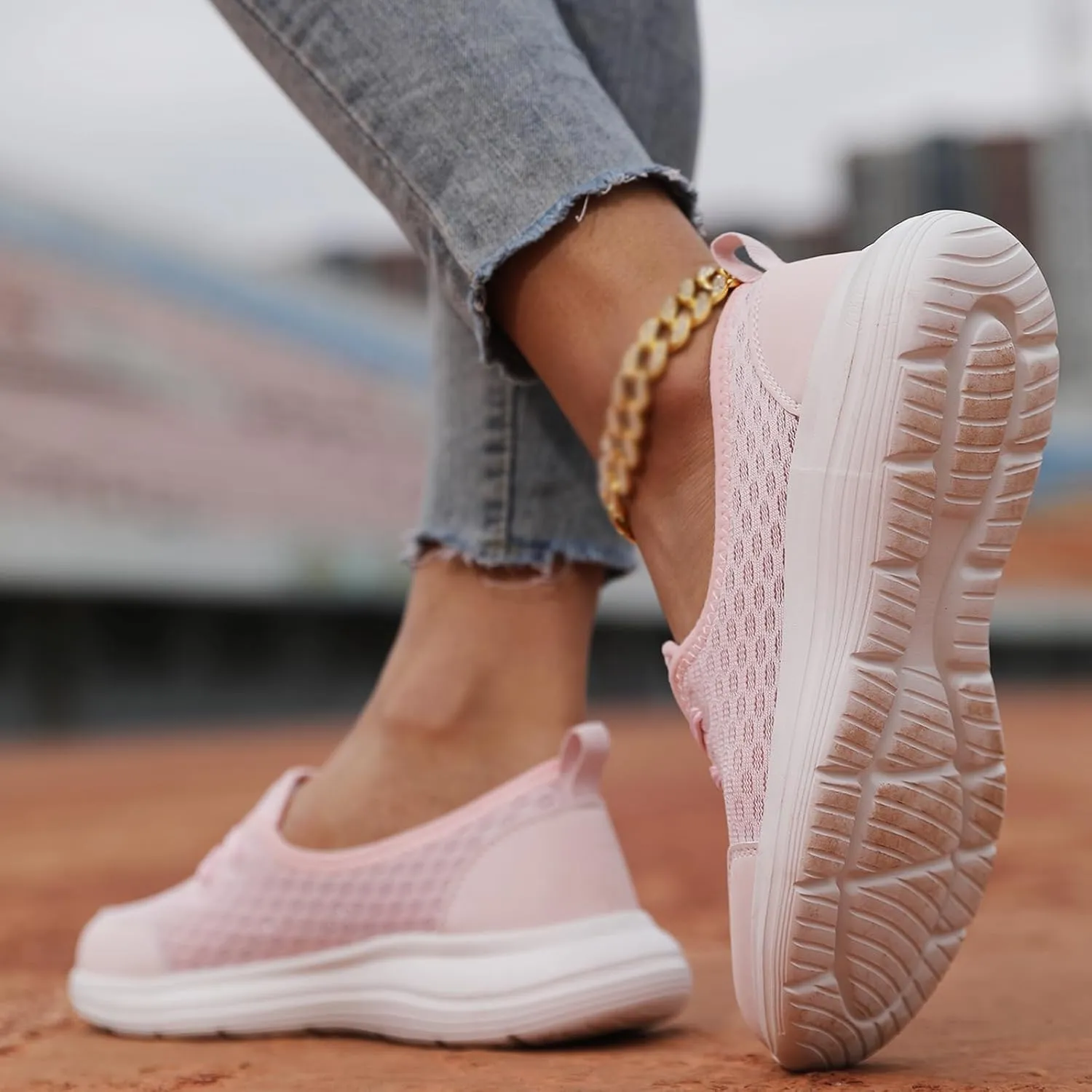 ZWRXW Women's Orthopedic Loafers Slip-On Walking Shoes Arch Support & Non-Slip Breathable Shoes Low Top Fashion Sneakers Lightweight Outdoor Hiking Sneakers